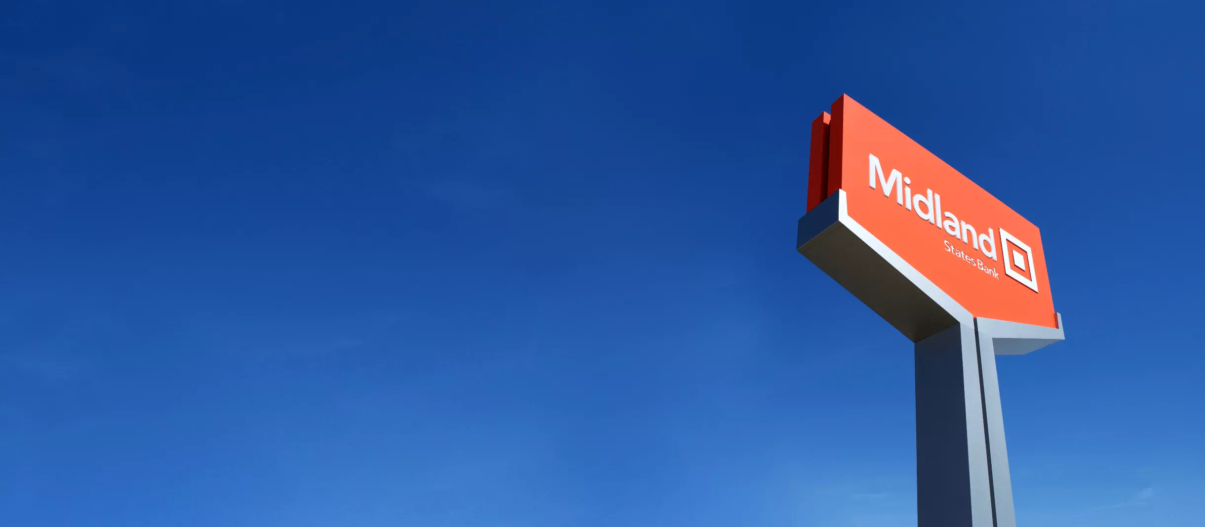Midland States Bank Sign on blue sky