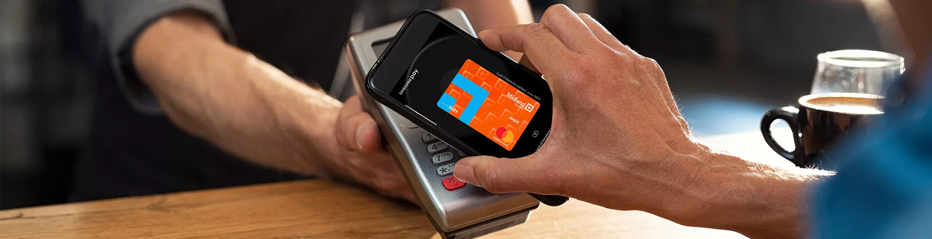 customer using mobile wallet